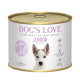 Dose Dog's Love Junior Hundefutter mit Lamm, getreidefreie Rezeptur, für Welpen 2-12 Monate, hergestellt in Österreich.