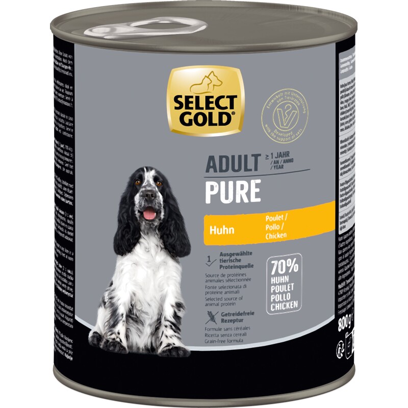 SELECT GOLD Pure Adult kip 6x800 g