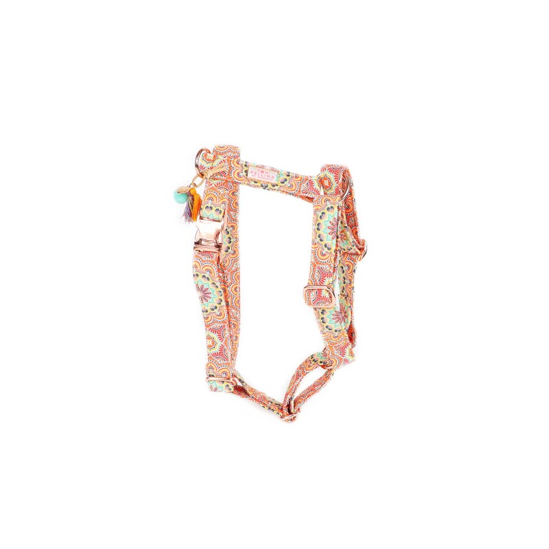 PELLINA - Hundegeschirr - Hippie Orange silber S