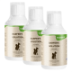 Flasche BARFER'S SOLUTION Lachsöl für Hunde und Katzen, 500 ml, mit einem beigen Etikett, das die Silhouette eines Hundes und einer Katze zeigt.