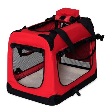 Hundetransportbox - faltbar - rot XXL