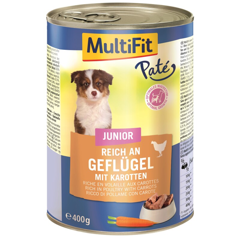 MultiFit Junior Paté Gevogelte en wortelen 12x400 g