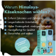 Himalayan Käse-Knochen von Petstile, mit einem kleinen Hund, mit Text, der Vorteile wie Zahnpflege, hohen Proteingehalt und wenig Fett hervorhebt.