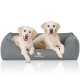 Orthopädisches Wasserabweisendes Hundebett Leon aus Velours mit Handwebcharakter petrol XL