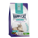 Sac de nourriture sèche pour chats Happy Cat Care pour la santé rénale, avec un chat de couleur claire sur le devant, étiqueté "SCHONKOST NIERE KIDNEY."