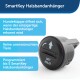 SmartKey Halsbandanhänger, ein schwarzes Haustierhalsbandetikett, mit Text, der seine Funktion hervorhebt, eine Hundeklappe für erkannte Haustiere zu öffnen.