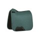 Teal-gepolsterte Pferdesattelunterlage mit schwarzem Rand und Lederdetails, mit dem LeMieux-Logo.