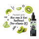Flasche Bugalugs Aloe & Kiwi Kölnischwasser für Haustiere mit Text „Gefüllt mit Aloe vera & Kiwi Panthenol (Pro-Vitamin B5)“ und Kiwischeiben.