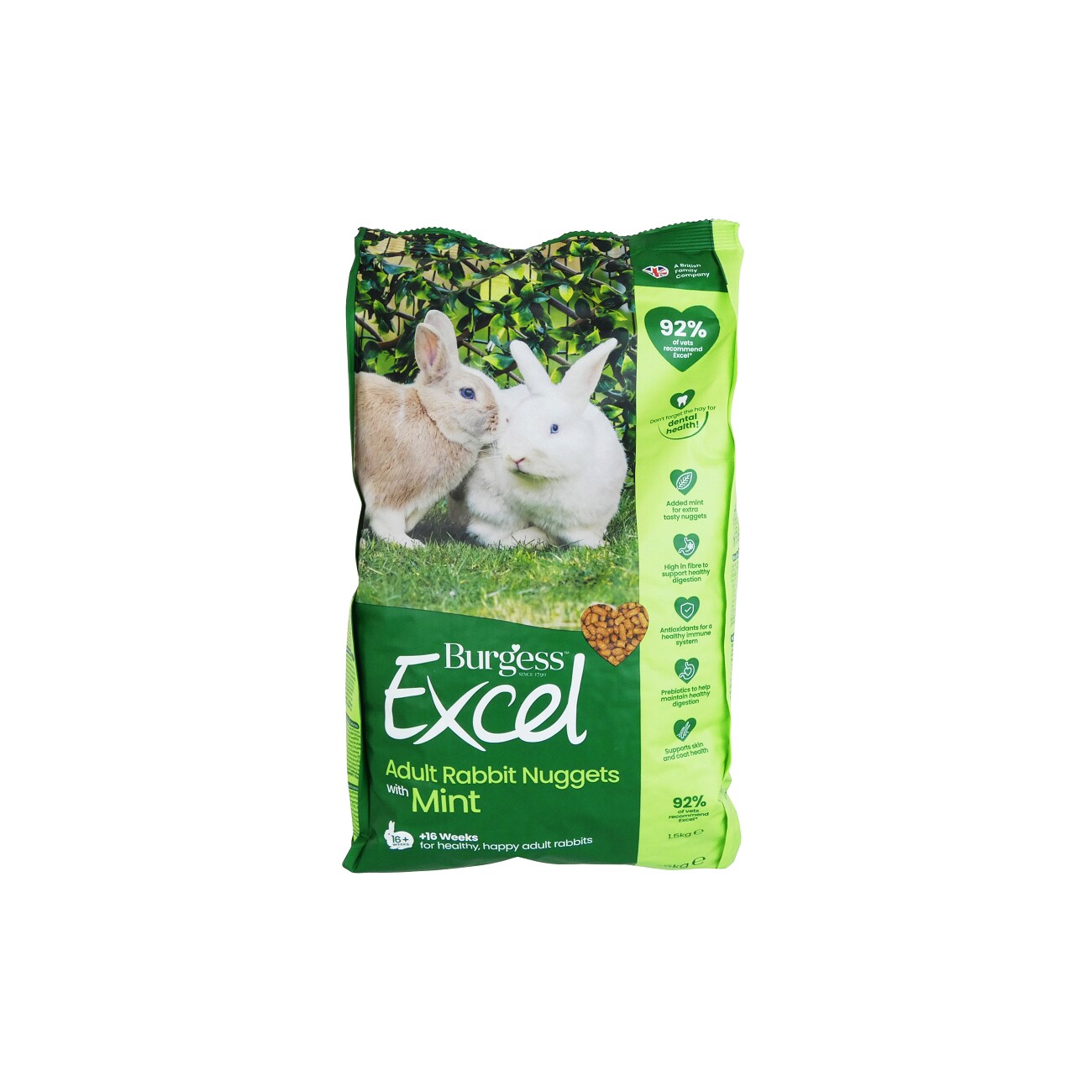 BURGESS Excel Adult Rabbit with mint 1.5 kg MAXI ZOO