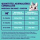Graphique détaillant les recommandations alimentaires quotidiennes pour les chatons, y compris les quantités de nourriture humide et de nourriture sèche, avec une illustration de chat en dessin animé.