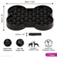 Schwarze, knochenförmige Slow-Feeder-Matte für mittelgroße bis XL-Hunde, 35x26 cm, rutschfeste Füße, BPA-frei, lebensmittelecht in Lebensmittelqualität.