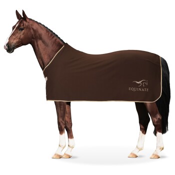 Abschwitzdecke Orlando aus Fleece mit Widerristpolster braun 1,35 m