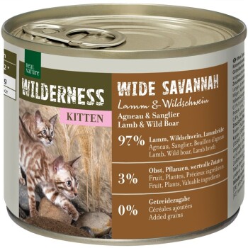 WILDERNESS Kitten Wide Savannah Lamb & Wild Boar 6x200 g