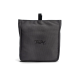 Eine schwarze Stofftasche für Haustierzubehör mit dem gestickten Logo "TrueDot" in der Mitte.