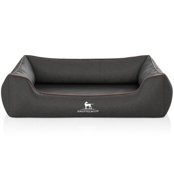Orthopädisches Hundebett Amelie aus Velours mit Handwebcharakter schwarz XL