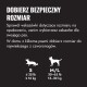 Tabela rozmiarów zabawki dla zwierząt 'DOBIERZ BEZPIECZNY ROZMIAR', ikony psów, S ≤35 lb (≤16 kg); M/L 30–65 lb (13–30 kg)
