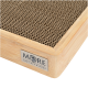 Un tapis à gratter en bambou pour chats et chiens avec une texture en nid d'abeille, présentant une étiquette en métal indiquant 'MORE FOR CATS & DOGS.'