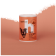 Zylindrischer "hanfred" Premium-Hanf-Hundefutterbehälter mit Hundillustration, 95% Rindfleisch, 5% Hanf, 90g Gewicht.