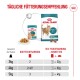 Royal Canin Fütterungsanleitung für Katzenfutter für Seniorenkatzen über 11 Jahre, zeigt Nass- und Trockenfutterportionen nach Katzengewicht 3-5 kg.