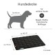 Couverture pour chien noire pour chiens de taille moyenne, dimensions d'environ 80 cm x 70 cm, épaisseur de 2 cm, adaptée aux races comme le Beagle et le Bulldog français.