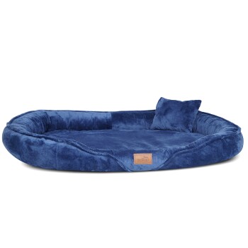 ® XENIA - Orthopädisches Hundebett / Hundesofa blau 1,45 m, 20 cm, 1,05 m