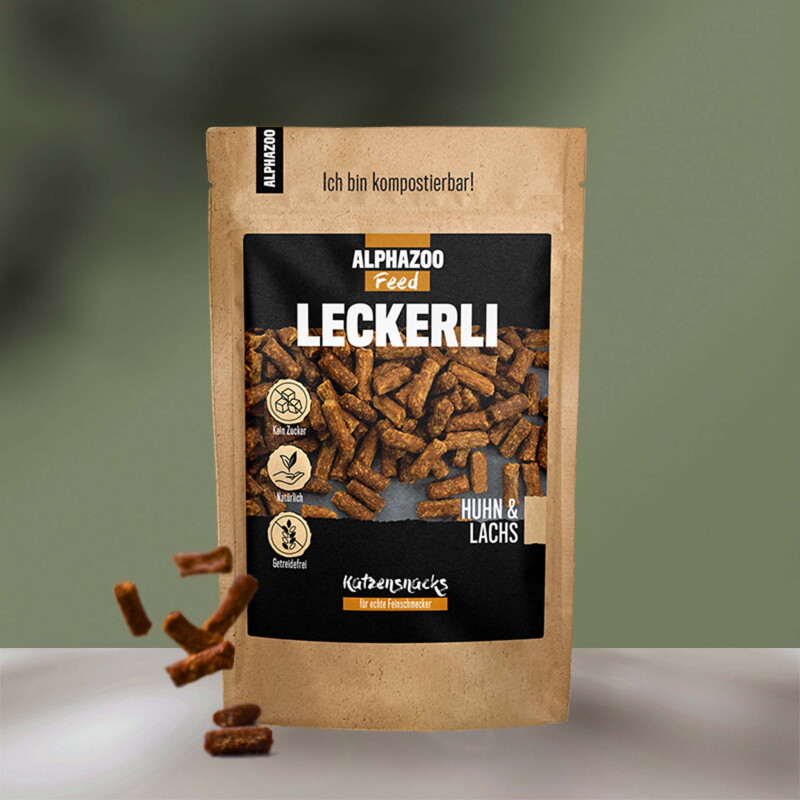 ALPHAZOO Leckerli Huhn & Lachs für Katzen