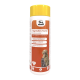 Flasche des Tiernahrungszusatzes "Hagebutten-Früchte", gekennzeichnet mit einem Golden Retriever und einer Katze, die natürliche Zutaten und Vorteile zeigt.