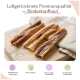 Bild der Verpackung von Favly Haustierleckereien mit Text, der ihre natürlichen Zutaten, deutsche Herstellung und hypoallergene Optionen hervorhebt.