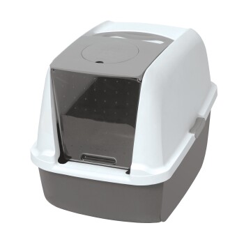 Toilettes pour chat avec couvercle et système de filtration Airsift, gris