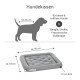 Hundebett für kleine bis mittelgroße Hunde, Abmessungen 60x55 cm, 10 cm dick, geeignet für Rassen wie Beagle und Französische Bulldogge.