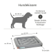 Hundebett für kleine bis mittelgroße Hunde, Abmessungen 60x55 cm, 10 cm dick, geeignet für Rassen wie Beagle und Französische Bulldogge.