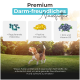 Anzeige für Premium-Hundefutter mit einem Beagle, der in einem Park läuft, und Hervorhebung von Präbiotika, Omega-3-Ölen, Zink und Vitamin D3.