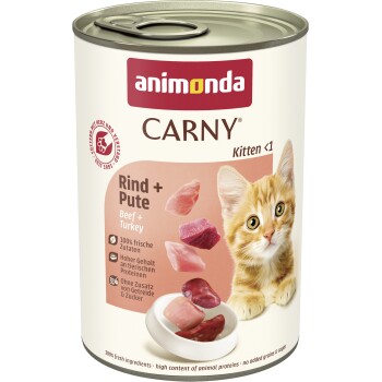 Comparer les prix de animonda Carny nourriture humide chaton Dinde & bœuf 24x400 g
