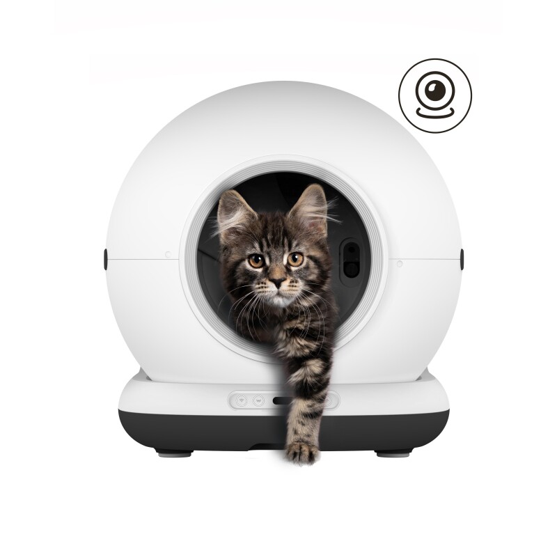 Zedar Selbstreinigende Katzentoilette Mit Kamera, 82L Katzenklo Selbstreinigend Mit App – Inkl. Katzenklo-Matte & 3 Rollen Müllbeutel – Xxl -
