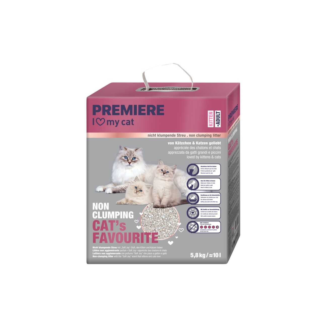 PREMIERE Cat's Favourite Hygienestreu Kitten & Adult 10 l | FRESSNAPF