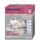 Tüte Premiere nicht klumpende Katzenstreu, 5,8 kg, mit drei flauschigen Katzen und Texten in mehreren Sprachen.