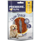 Kau-Snackknochen für Hunde, mit einem Golden Retriever auf der Verpackung, beschriftet mit "mit Huhn" und "2 Stk."