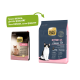 Select Gold Kittenfutterverpackung mit einem schwarz-weißen Kätzchen auf der rechten Seite, einem roten Kätzchen auf der linken Seite und dem Text: "New DESIGN, same QUALITY."