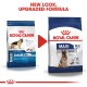 Image of two Royal Canin dog food bags side by side, showcasing a new design and upgraded formula. Text reads "NEW LOOK, UPGRADED FORMULA."