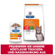 Hill's Prescription Diet Verpackung mit "Urinary Stress + Metabolic" Katzenfutter, mit einem Katzenbild und Text, der trockene und nasse Futteroptionen bewirbt.