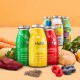Auswahl an SmoothieDog-Glasfläschchen (Huhn, Lamm, Rind, Immunio) — Snack-Drinks für Hunde mit Fleisch, Beeren, Karotten und Samen.