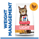 Hill's Science Plan Light cat food bag featuring a Bengal cat, labeled "WEIGHT MANAGEMENT" and "with CHICKEN."