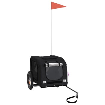 Fahrradanhänger Hund 124 x 53 x 53 cm (L x B x H) schwarz