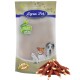 Lyra Hundesnacks Verpackung: beiger Beutel mit grünem "Lyra Nature Power" Etikett, mit einem Hund, einer Katze und Snacks vorne.