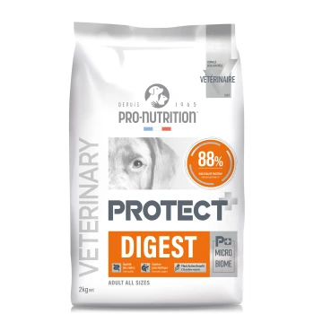 Beutel Pro-Nutrition Protect+ Digest veterinärmedizinisches Hundefutter für erwachsene Hunde, 12 kg, mit 88 % Verdaulichkeit.