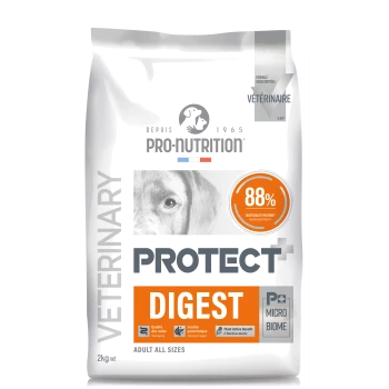 Beutel Pro-Nutrition Protect+ Digest veterinärmedizinisches Hundefutter für erwachsene Hunde, 12 kg, mit 88 % Verdaulichkeit.
