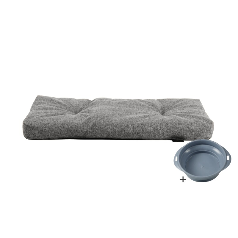 Rohrschneider ® Hundebett mit Anti-Rutsch-Boden, strapazierfähiges Kissen für Hunde und Katzen, B80 x T50 x H 7 cm, inkl. Gratis-Wassernapf