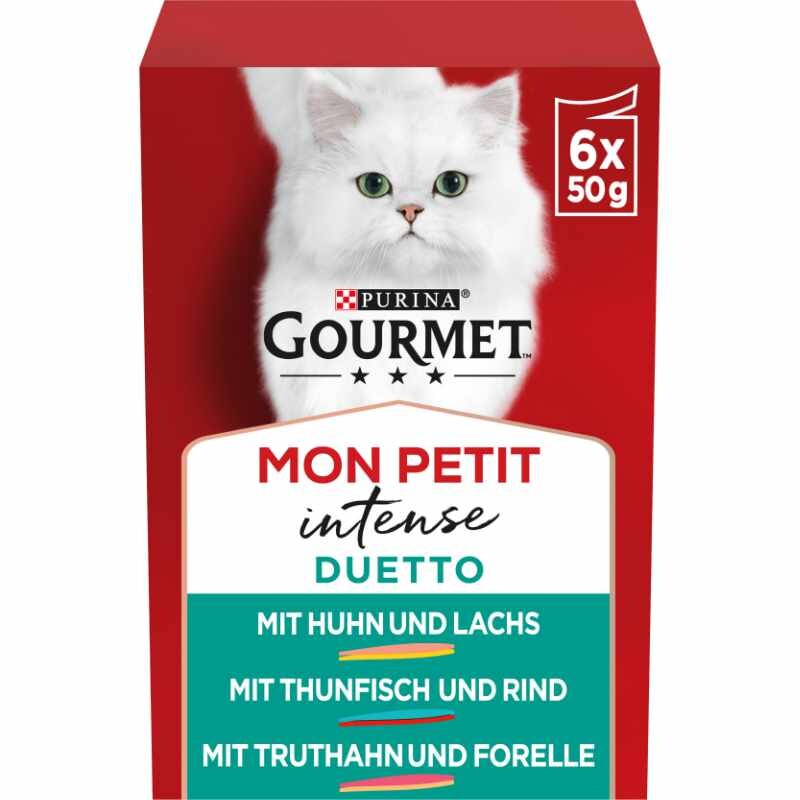 GOURMET Mon Petit Intense 8 x 6 x 50 g Duetti met vlees en vis