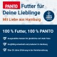 PANTO Tierfutter mit Liebe in Hamburg hergestellt, 100 % Zutaten, sorgfältig produziert, über 30 Jahre Erfahrung, seit 1995 in Hamburg hergestellt.