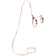 Un ensemble de harnais et de laisse pour animaux de compagnie rose, avec des sangles ajustables et un clip en métal, conçu pour les animaux de petite à moyenne taille.